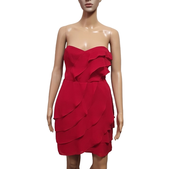 Pilgrim Dresses & Skirts - Pilgrim Australia pink strapless mini dress Sze 10 ruffled tiered cocktail party